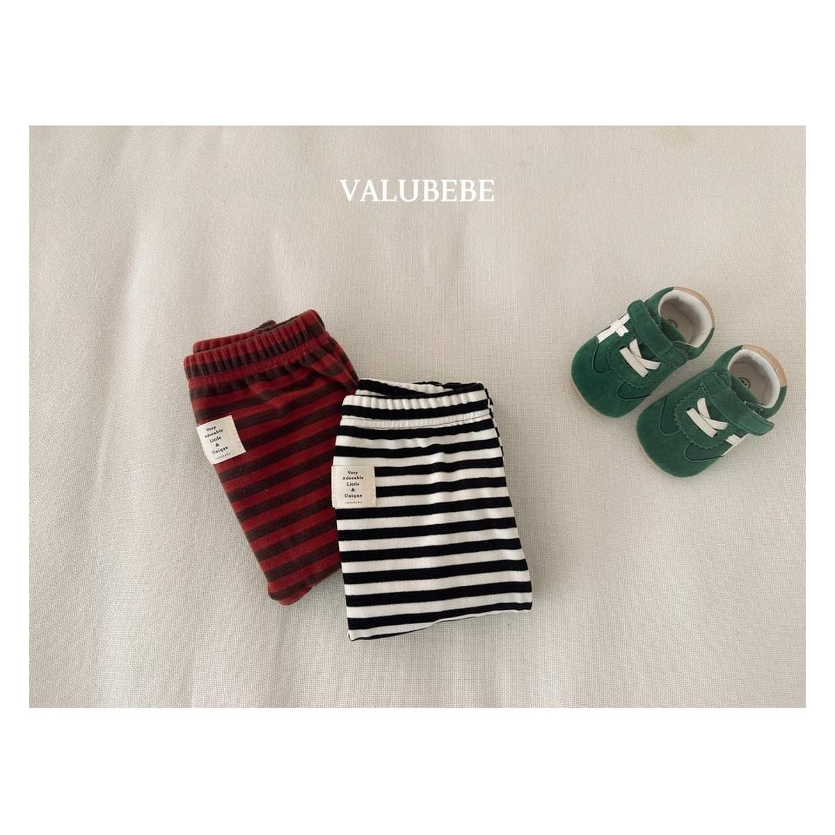 Valu bebe ボーダー裏起毛レギンス