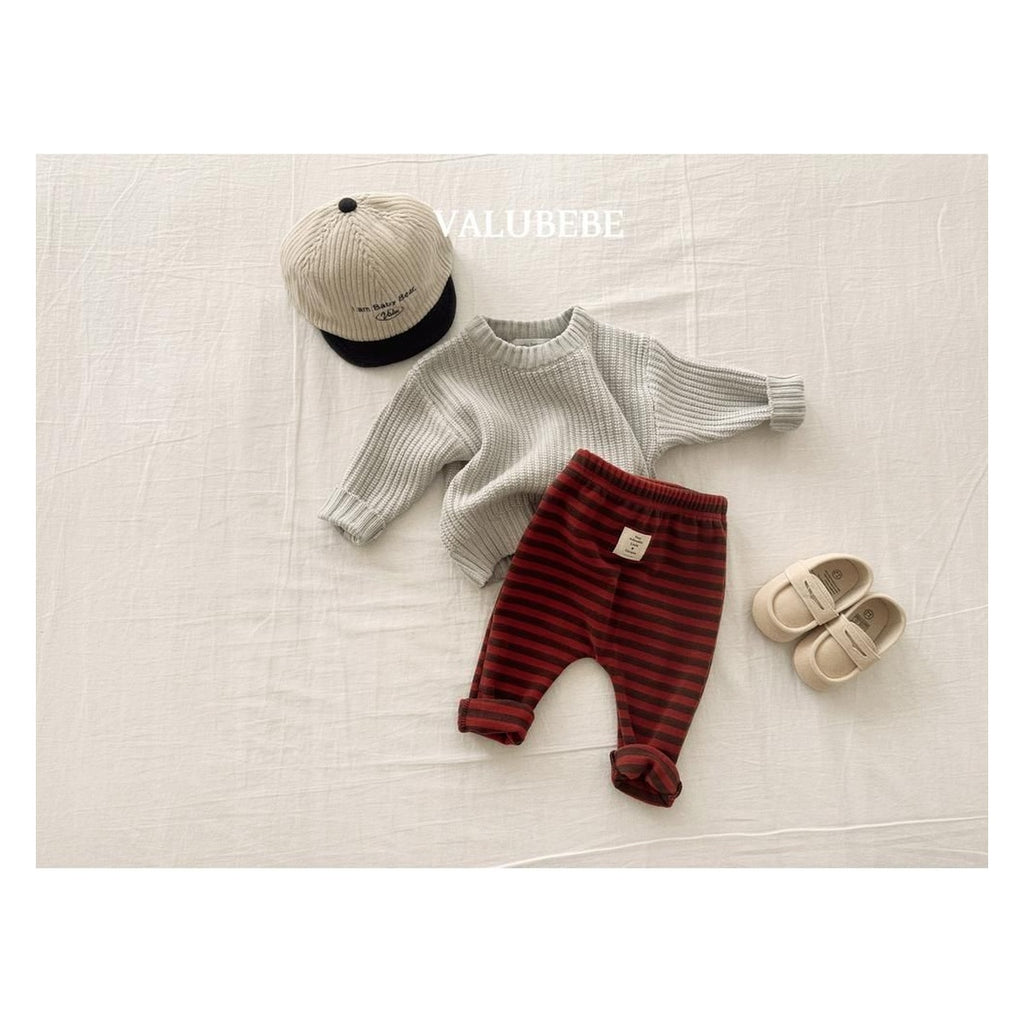 Valu bebe ボーダー裏起毛レギンス