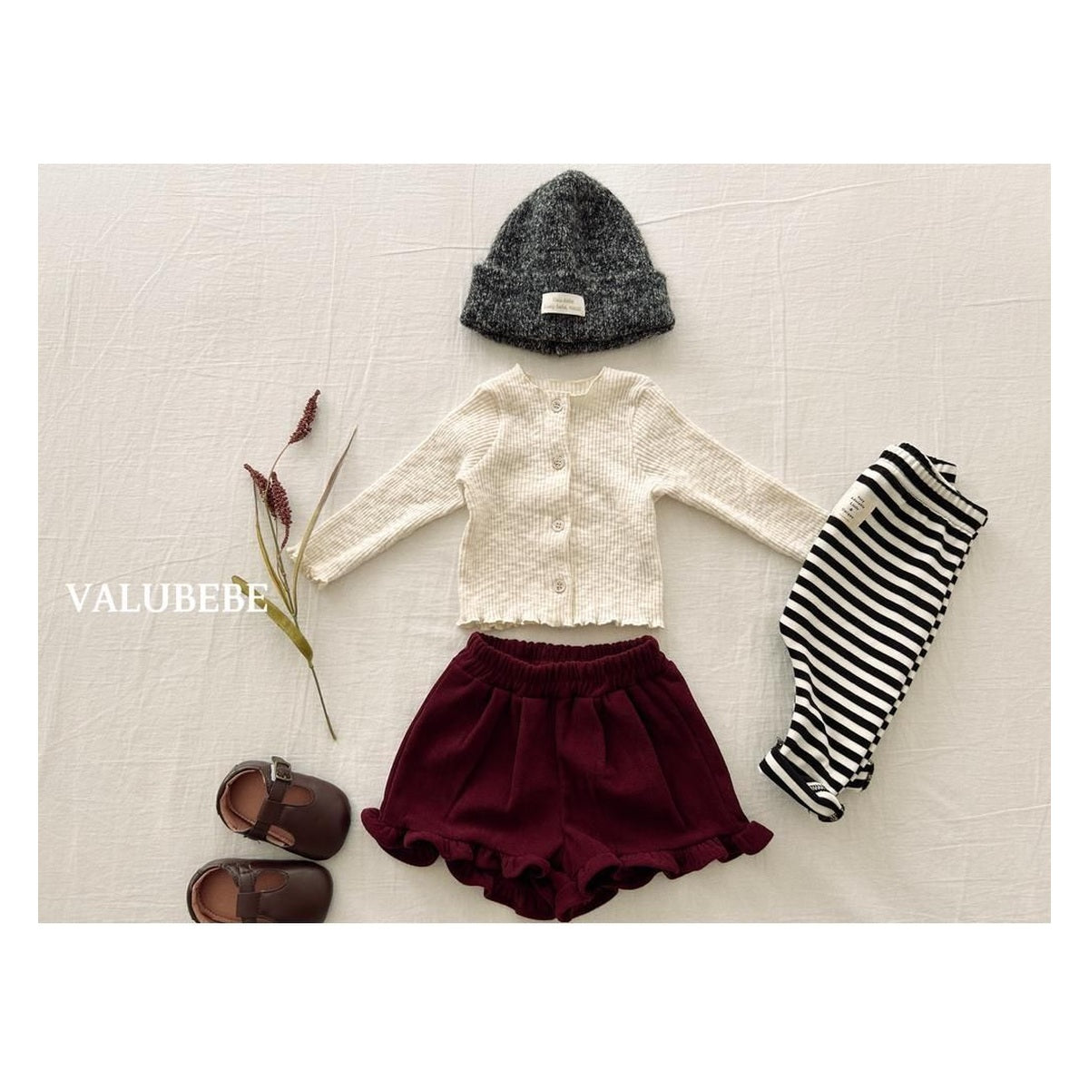 Valu bebe ボーダー裏起毛レギンス