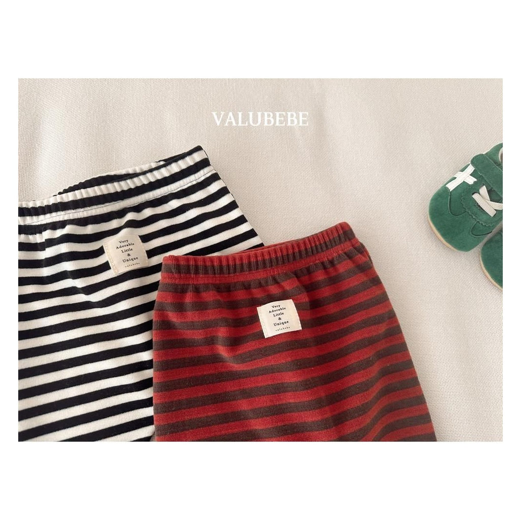 Valu bebe ボーダー裏起毛レギンス
