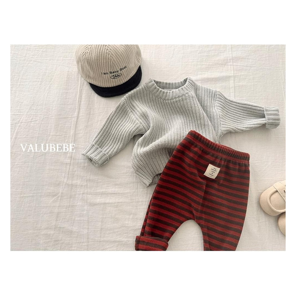 Valu bebe ボーダー裏起毛レギンス