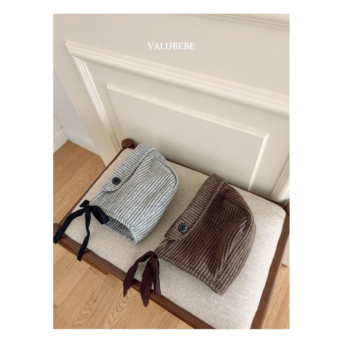 Valu bebe ヘリンボーンつばボンネットハット FREE