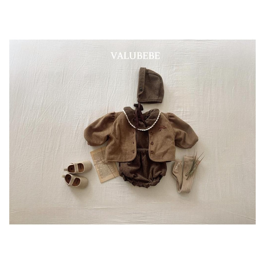 Valu bebe ヘリンボーンつばボンネットハット FREE