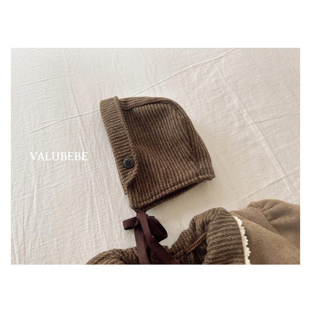 Valu bebe ヘリンボーンつばボンネットハット FREE