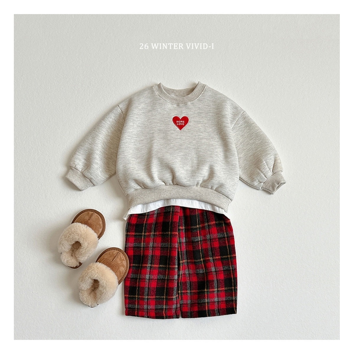 VIVID-I チェックチェックくまの刺繍パンツ