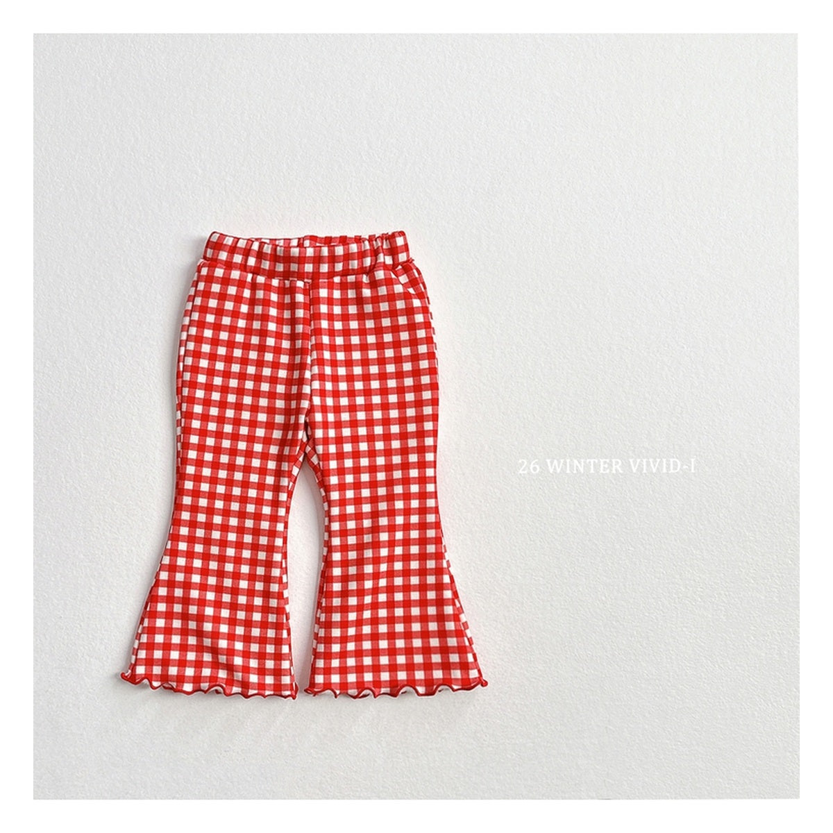 VIVID-I ミンク起毛柄フレアパンツ