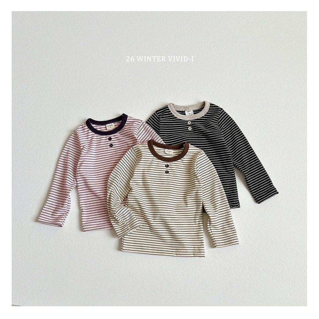 VIVID-I ボタン付きバイカラーTシャツ