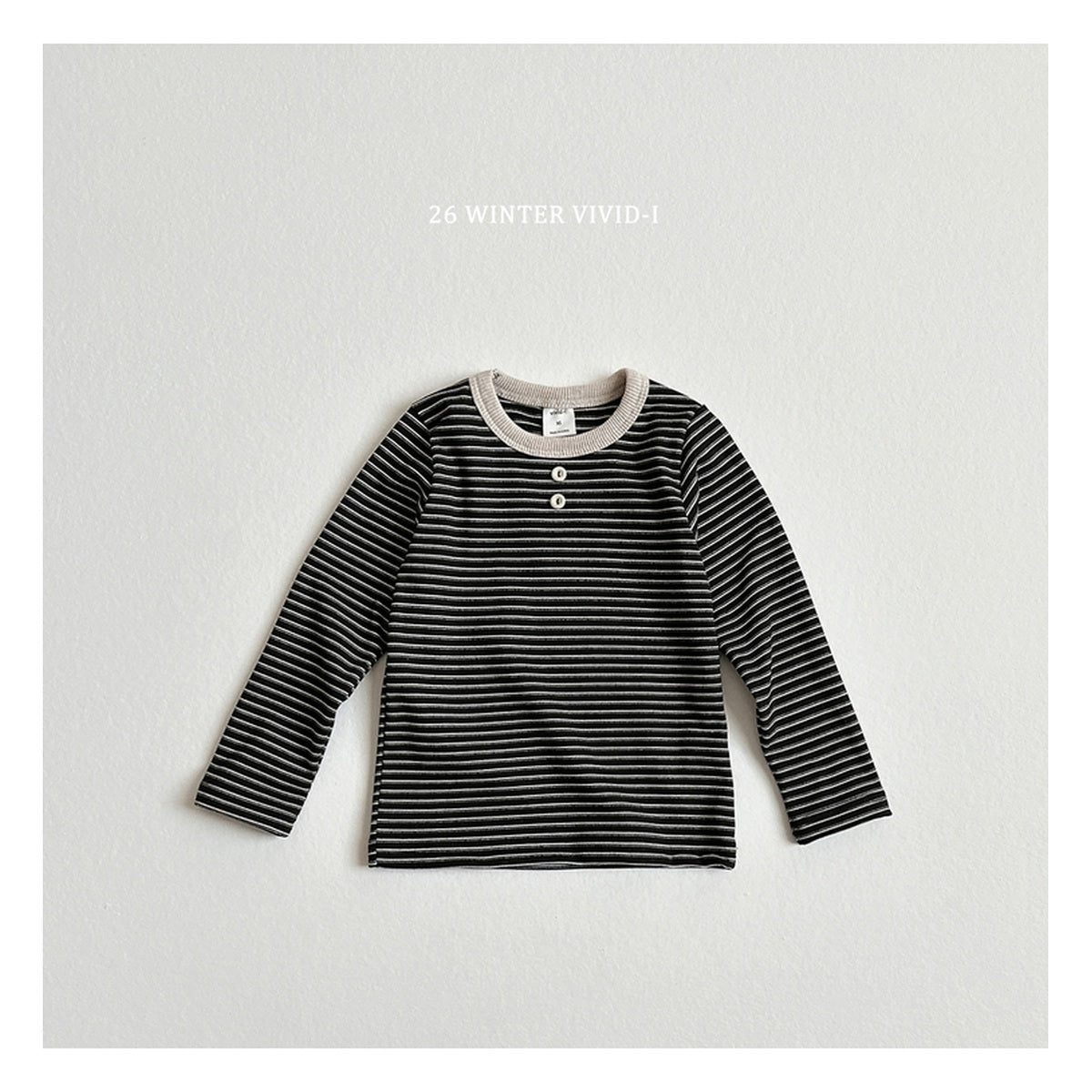 VIVID-I ボタン付きバイカラーTシャツ