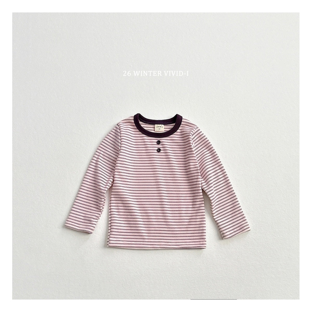 VIVID-I ボタン付きバイカラーTシャツ